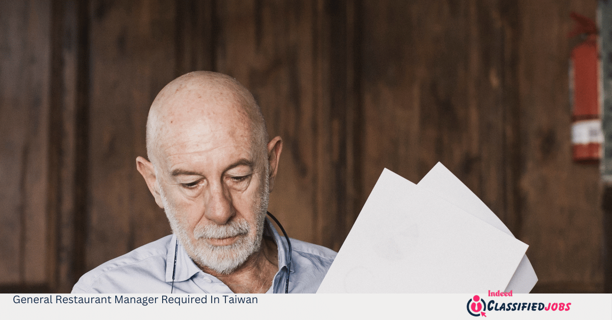 General Restaurant Manager Required In Taiwan